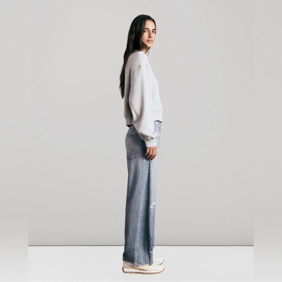 Rag & Bone Miramar Wide Leg Pants Sweatpant Jeans in Albee Blue XS - Picture 12 of 12